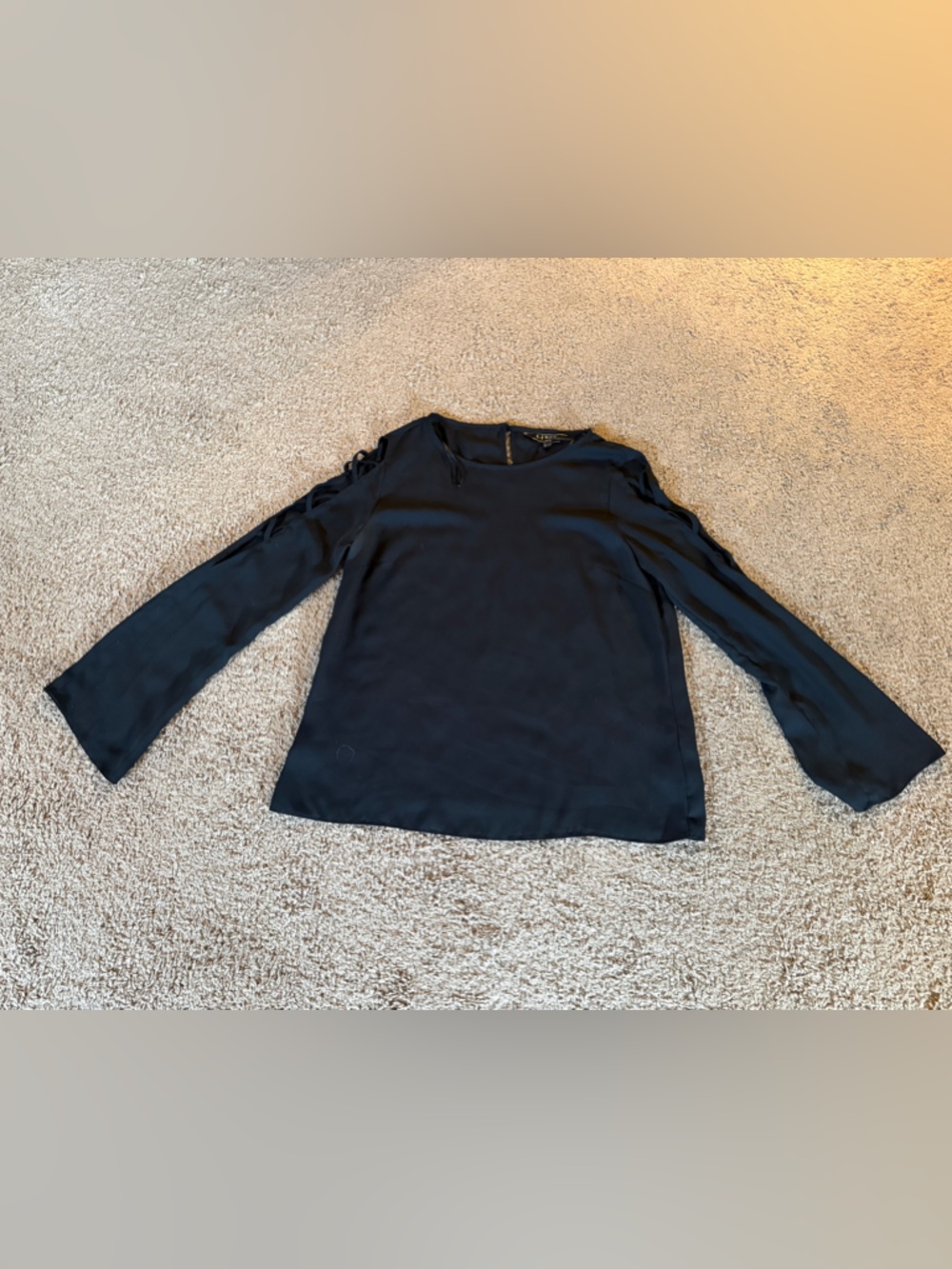 Lipsy Black Long-Sleeve V-Neck Blouse